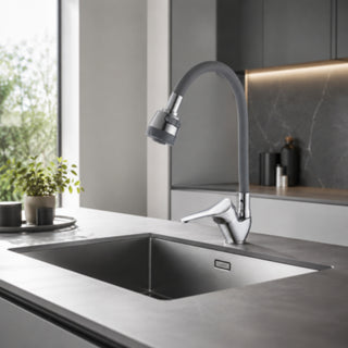 Rubinetto con doccetta in silicone flessibile da cucina 2 getti