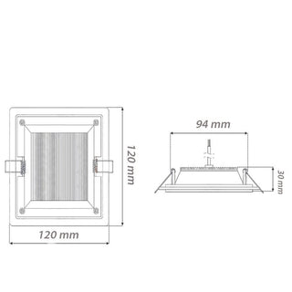 Pannello led slim incasso bordo in vetro 9 watt teconologia CCT