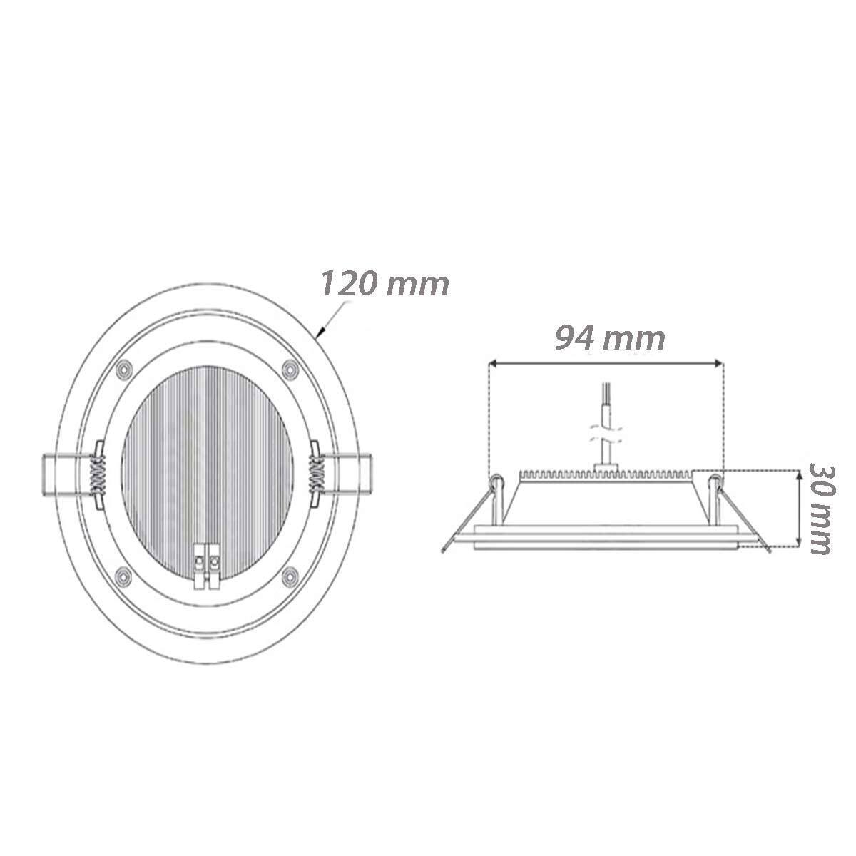 Pannello led slim incasso bordo in vetro 9 watt cct tre colorazione di luce calda fredda naturale