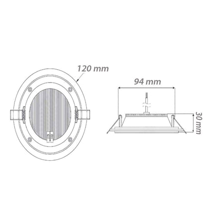 Pannello led slim incasso bordo in vetro 9 watt cct tre colorazione di luce calda fredda naturale