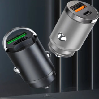 Adattatore auto accendisigari doppio ingresso USB e Type-C 30 Watt