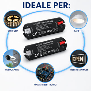 Alimentatore Switching 12V DC per scatola 503 36 W 60 W per led