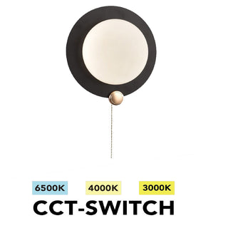 Applique moderno tondo 10W nero e oro con tecnologia CCT