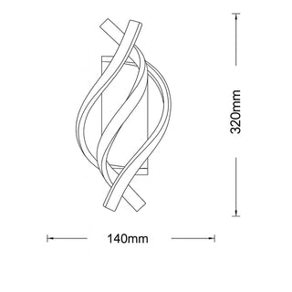 Applique da parete a led 12 watt con fasce a spirale tecnologia CCT