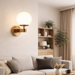 Lampada applique da parete bronzo con globo in polietilene attacco G9