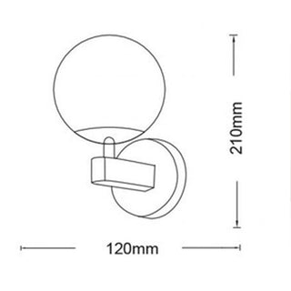 Lampada applique da parete bronzo con globo in polietilene attacco G9