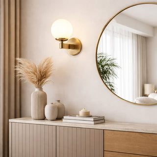 Lampada applique da parete bronzo con globo in polietilene attacco G9