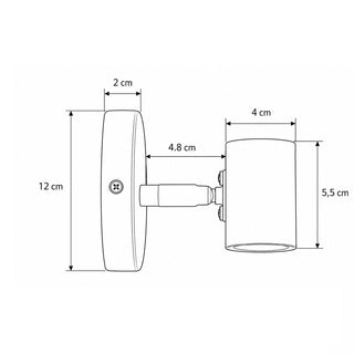 Applique da Parete in Legno e Metallo Attacco E27 Orientabile