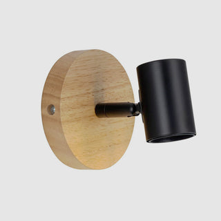 Applique da Parete in Legno e Metallo Attacco E27 Orientabile