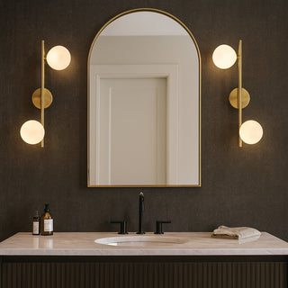 Applique da parete bronzo con attacco G9 2 sfere opache minimal