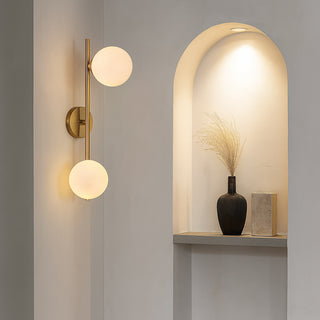 Applique da parete bronzo con attacco G9 2 sfere opache minimal