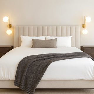 Applique da parete bronzo con attacco G9 2 sfere opache minimal