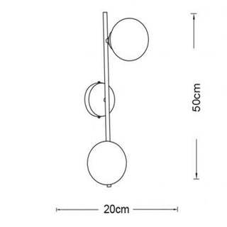 Applique da parete bronzo con attacco G9 2 sfere opache minimal