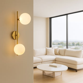 Applique da parete bronzo con attacco G9 2 sfere opache minimal