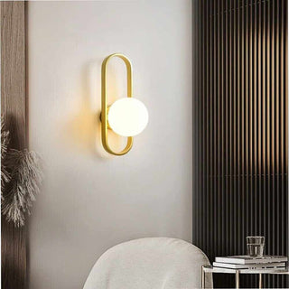 Applique da parete minimal in metallo bronzo con sfera opaca G9
