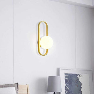 Applique da parete minimal in metallo bronzo con sfera opaca G9