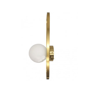 Applique da parete minimal in metallo bronzo con sfera opaca G9