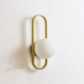 Applique da parete minimal in metallo bronzo con sfera opaca G9