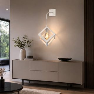 Applique da parete pendente a forma di cubo 3D stile minimal E27