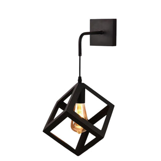 Applique da parete pendente a forma di cubo 3D stile minimal E27