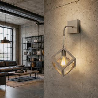 Applique da parete pendente a forma di cubo 3D stile minimal E27