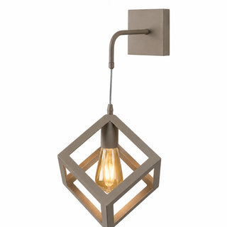 Applique da parete pendente a forma di cubo 3D stile minimal E27