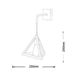 Applique da parete pendente a forma di triangolo 3D stile minimal E27