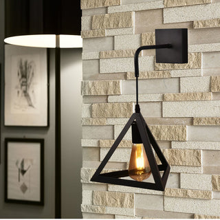 Applique da parete pendente a forma di triangolo 3D stile minimal E27
