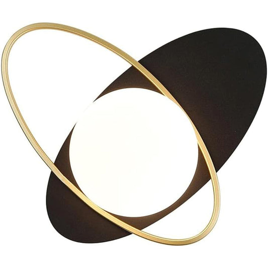 Applique a parete in stile contemporaneo con attacco G9 di colore nero e oro con sfera in vetro