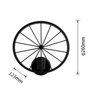 Applique parete stile vintage a forma di ruota di bicicletta nero E27