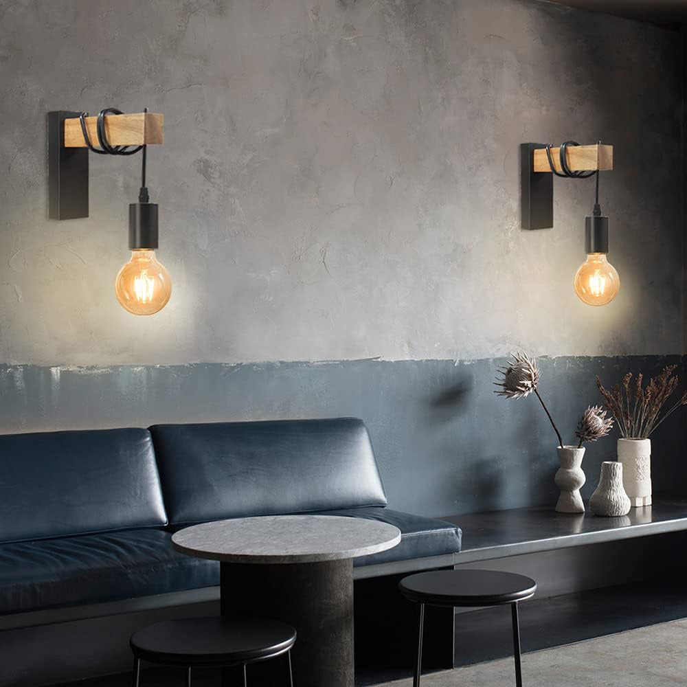 Applique da parete luce led E27 lanterna ancora nero in metallo legno design vintage lampada muro Applique da parete luce led E27 lanterna ancora nero in metallo legno design vintage lampada muro