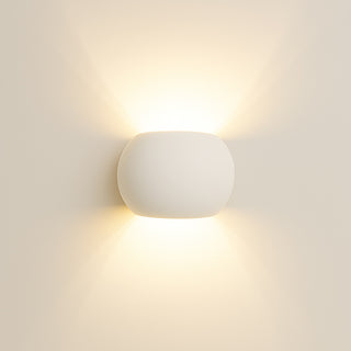 Applique da parete in gesso tondo a doppia emissione di luce attacco G9