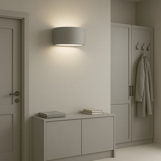 Applique da parete ovale in gesso a doppia emissione di luce R7S