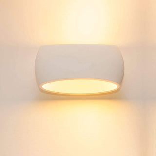 Applique da parete ovale in gesso a doppia emissione di luce R7S