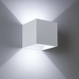Applique da parete in gesso cubo a doppia emissione di luce attacco G9