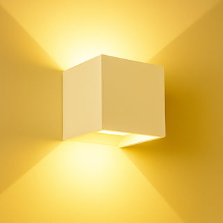 Applique da parete in gesso cubo a doppia emissione di luce attacco G9