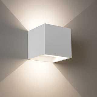 Applique da parete in gesso cubo a doppia emissione di luce attacco G9