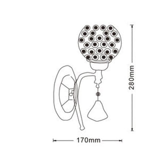 Applique moderno on cristalli in acrilico 1 pendente attacco G9
