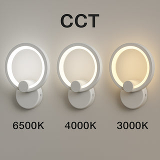 Applique led forma di cerchio 9 watt tecnologia CCT lampada da parete