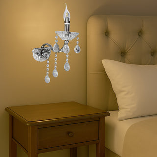 Applique candelabro con gocce pendente in acrilico attacco E14