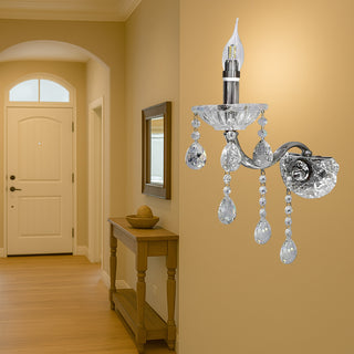 Applique candelabro con gocce pendente in acrilico attacco E14