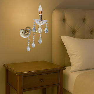 Applique candelabro con gocce pendente in acrilico attacco E14