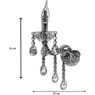 Applique candelabro con gocce pendente in acrilico attacco E14