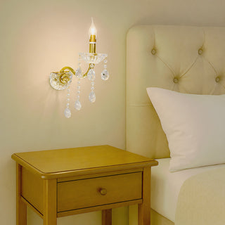 Applique candelabro con gocce pendente in acrilico attacco E14