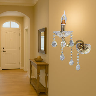 Applique candelabro con gocce pendente in acrilico attacco E14