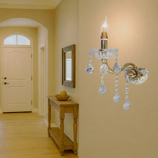 Applique candelabro con gocce pendente in acrilico attacco E14