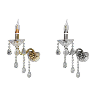 Applique candelabro con gocce pendente in acrilico attacco E14