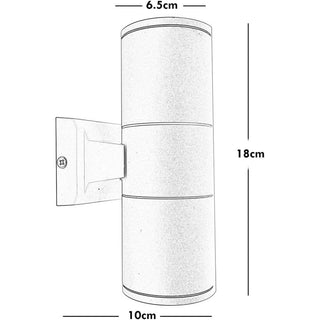 Applique a parete doppia emissione per esterno giardino ip55 2Xgu10