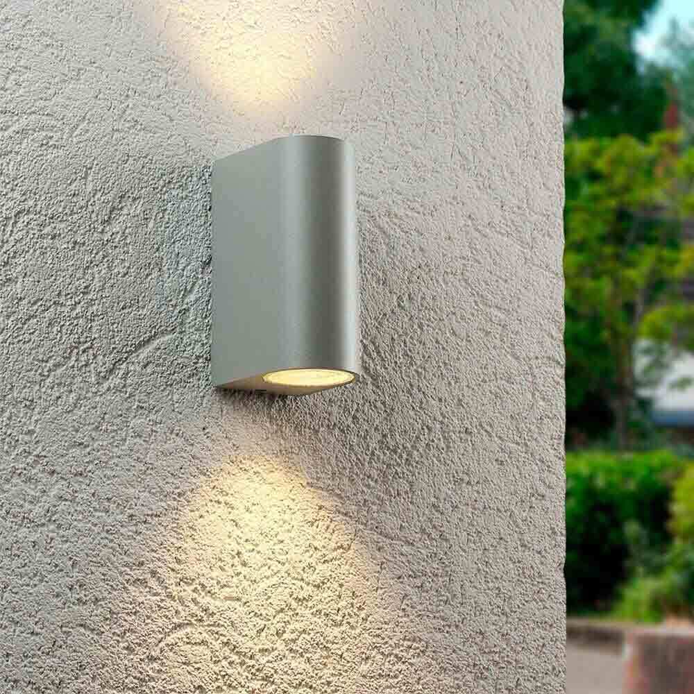 Applique a parete doppia emissione luminosa per esterno balcone terrazzo ip65UP & DOWN 2 portalampada gu10