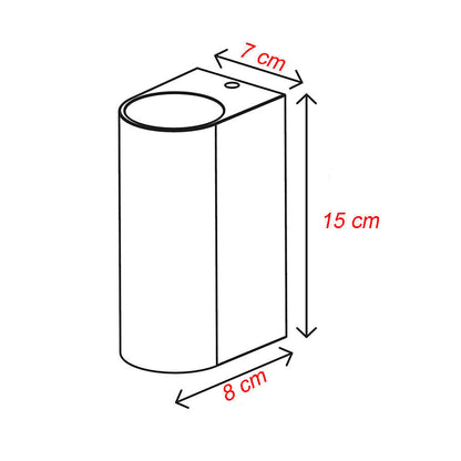 Applique a parete doppia emissione luminosa per esterno balcone terrazzo ip65UP & DOWN 2 portalampada gu10